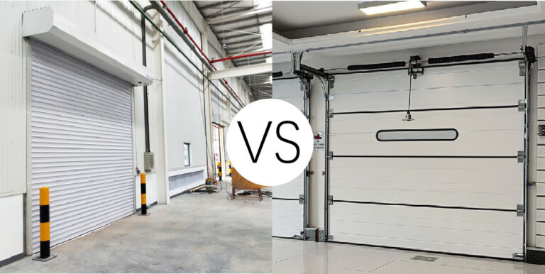 aluminum roll up garage door VS sectional garage door