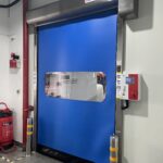 puertas de lona de alta velocidad montadas en alto