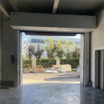 High speed spiral door with transparent vision