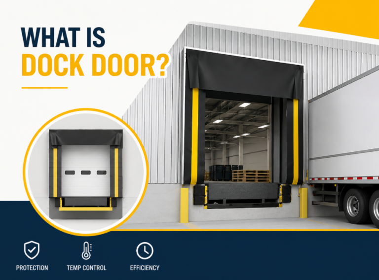 What is a loading dock door in a warehouse